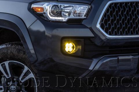 SS3 LED Fog Light Kit for 2016-2021 Toyota Tacoma Yellow SAE Fog Sport w/ Backlight Diode Dynamics