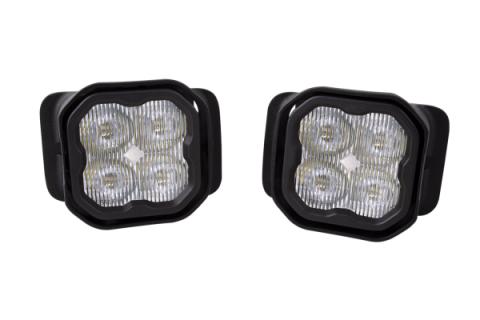 SS3 LED Fog Light Kit for 2017-2021 Ford Super Duty White SAE Fog Sport w/ Backlight Diode Dynamics