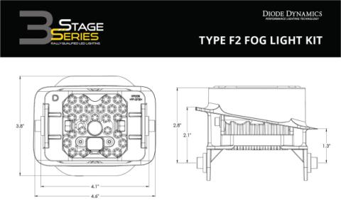 SS3 Sport Type F2 Kit ABL Yellow SAE Fog Diode Dynamics