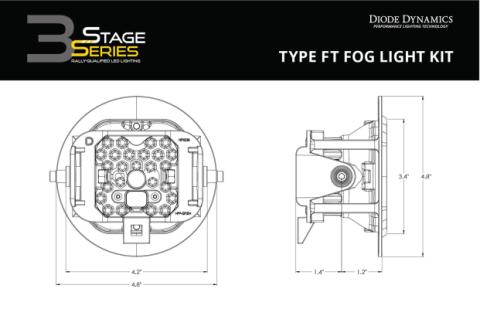 SS3 LED Fog Light Kit for 2008-2017 Toyota Sequoia Yellow SAE Fog Sport w/ Backlight Diode Dynamics