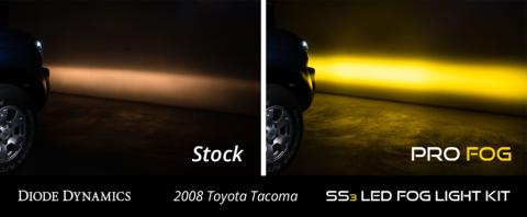 SS3 LED Fog Light Kit for 2005-2011 Toyota Tacoma Yellow SAE Fog Sport w/ Backlight Diode Dynamics