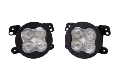 SS3 LED Fog Light Kit for 2011-2013 Jeep Grand Cherokee White SAE Fog Sport w/ Backlight Type M Bracket Kit Diode Dynamics