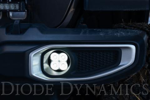 SS3 LED Fog Light Kit for 2020-2021 Jeep Gladiator White SAE Fog Pro w/ Backlight Type MR Bracket Kit Diode Dynamics
