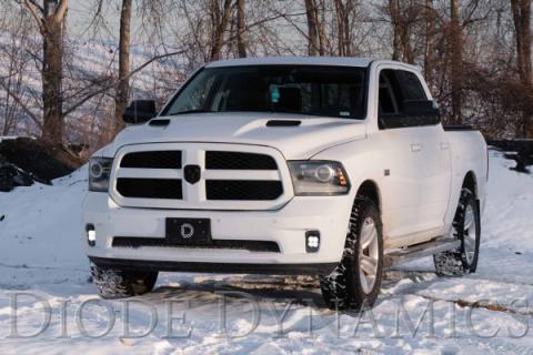 SS3 LED Fog Light Kit for 2013-2018 Ram 1500 Yellow SAE Fog Sport w/ Backlight Diode Dynamics