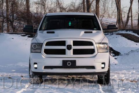 SS3 LED Fog Light Kit for 2013-2018 Ram 1500 Yellow SAE Fog Sport w/ Backlight Diode Dynamics
