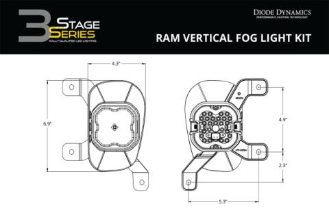 SS3 Max Type Ram Vert Kit ABL Yellow SAE Fog Diode Dynamics