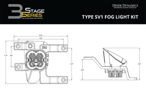 SS3 Max Type SV1 Kit ABL White SAE Fog Diode Dynamics