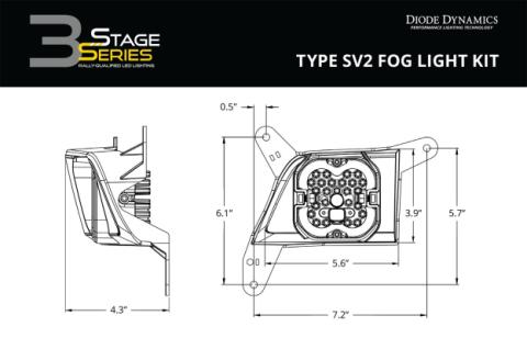 SS3 Max Type SV2 Kit ABL White SAE Fog Diode Dynamics