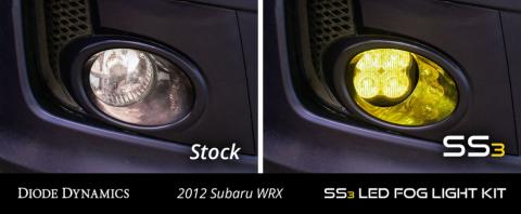 SS3 LED Fog Light Kit for 2011-2014 Subaru WRX/STi Yellow SAE Fog Pro w/ Backlight Diode Dynamics