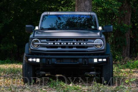 Stage Series Fog Pocket Kit for 2021 Ford Bronco, White Pro Diode Dynamics