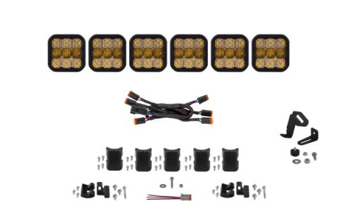 SS5 Pro Universal CrossLink 6-Pod Lightbar Yellow Combo Diode Dynamics