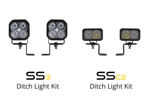 Stage Series Backlit Ditch Light Kit for 2021-2022 Ford F-150, SS3 Pro Yellow Combo Diode Dynamics