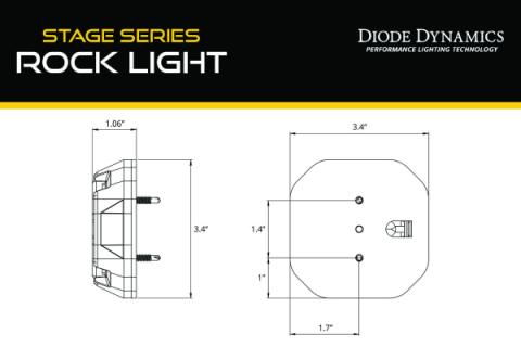 Stage Series Rock Light Surface Mount Adapter Kit (one) Diode Dynamics