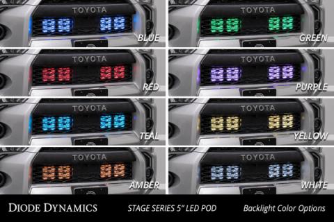 SS5 Stealth Grille LED 2-Pod Kit for 2014-2023 Toyota 4Runner, Sport Yellow Combo Diode Dynamics