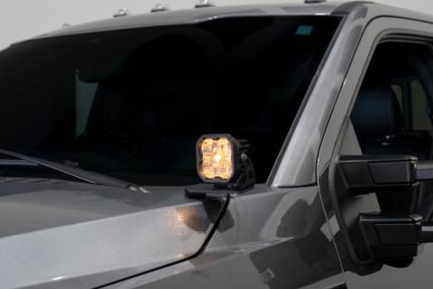 Stage Series Ditch Light Kit for 2017-2022 Ford Super Duty, SS3 Sport Yellow Combo Diode Dynamics