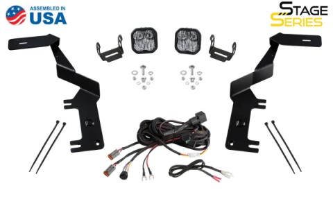 Stage Series Ditch Light Kit for 2017-2022 Ford Super Duty, SS3 Sport Yellow Combo Diode Dynamics