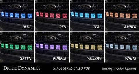 SS5 6-Pod CrossLink Grille Lightbar Kit for 2020-2022 Super Duty, Pro Yellow Combo Diode Dynamics