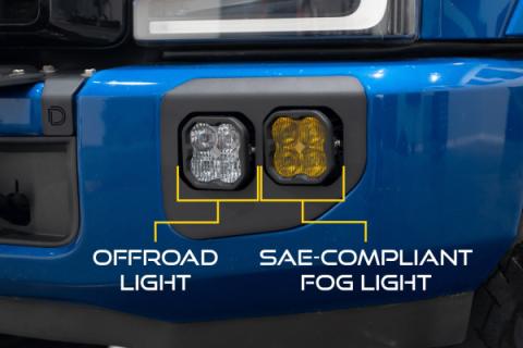 SS3 LED Fog Pocket Kit for 2020-2022 Ford Super Duty, Yellow Sport Diode Dynamics