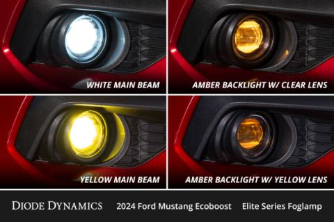 Elite Series Add-On Fog Lamp Kit for 2024 Ford Mustang GT White Diode Dynamics