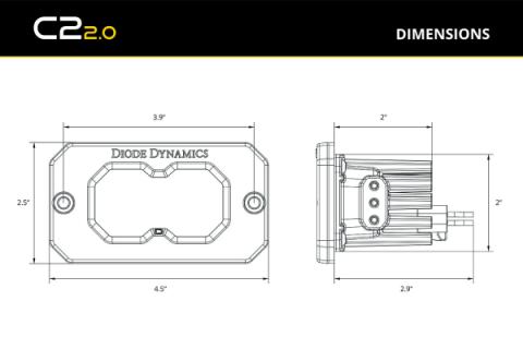 C2 2.0 Max Yellow Flood Flush ABL Diode Dynamics