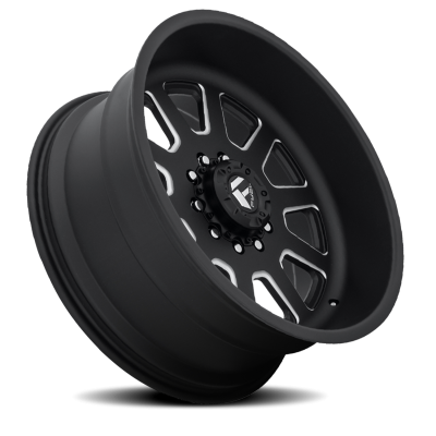 Dually Wheels 22X12 FF09D Dually DE09 Super Single BK 10 On 170 Matte Black Milled 125.1 Bore -50 Offset Front Dually Fuel Off Road Wheels