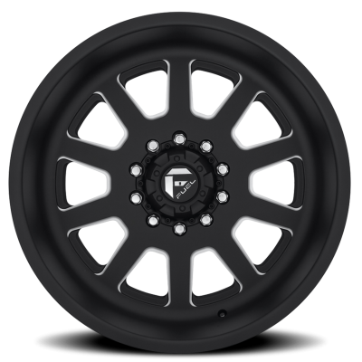 Dually Wheels 22X12 FF09D Dually DE09 Super Single BK 10 On 170 Matte Black Milled 125.1 Bore -50 Offset Front Dually Fuel Off Road Wheels