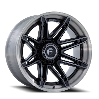 Aluminum Wheels 22X10 Brawl FC401BT 6 On 135 Gloss Black Brushed Dark Tint 87.1 Bore -18 Offset Fuel Off Road Wheels