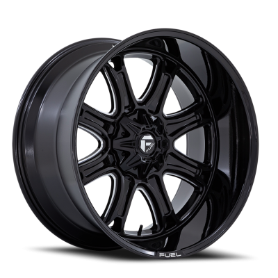 Aluminum Wheels 20X9 Darkstar FC853BE 5 On 114.3/5 On 127 Gloss Black/Milled 78.1 Bore 1 Offset Fuel Off Road Wheels