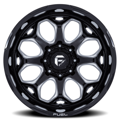 Aluminum Wheels 22X12 Scepter FC862 BE 5 On 127 Gloss Black Milled 71.5 Bore -44 Offset Fuel Off Road Wheels