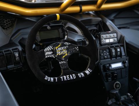 Don't Tread on Me Comp-R Suede Steering Wheel 13 Inch Diameter D-Shaped PRP Seats