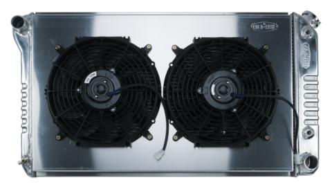 68-72 A-Body Aluminum Radiator Automatic Transmission Dual 12 Inch W/12 Inch Fan Kit Cold Case Radiators
