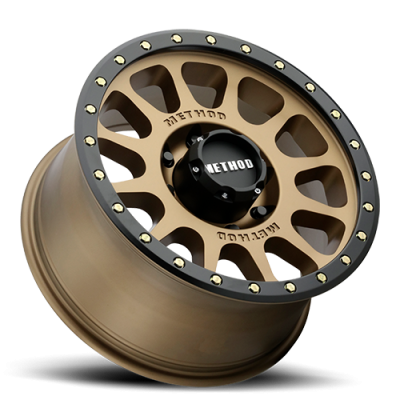 Aluminum Wheels 16x8 NV MR305 Bolt Pattern 6 On 139.7 Offset 0 Lip Size 1.57 Method Bronze BRZ Black Street Loc Method