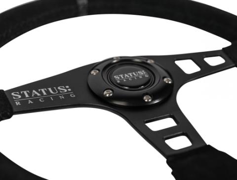 Flat Suede Steering Wheel 13 Inch Diameter Black PRP Seats