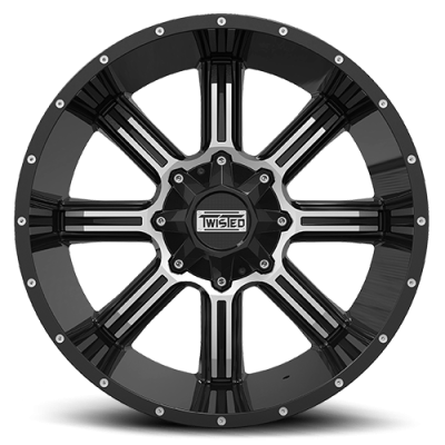 Aluminum Wheels 20x10 Razor T-22 Gloss Black Machined 5 On 114.3/5 On 127 Bolt Pattern -12 Offset Twisted Off-Road