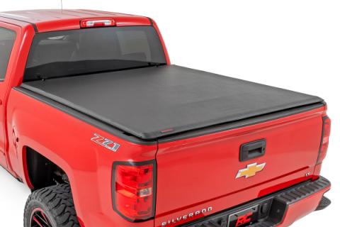 Soft Roll Up Bed Cover 6 Foot 7 Inch Bed Silverado/Sierra 1500/2500HD/3500HD (14-19 &amp; Classic) Rough Country