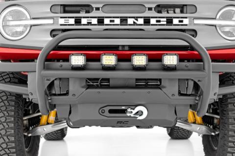 Nudge Bar 4 Inch Round Led (x4) OE Modular Steel Ford Bronco 4WD (21-25) Rough Country