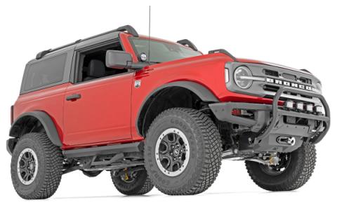 Nudge Bar 4 Inch Round Led (x4) OE Modular Steel Ford Bronco 4WD (21-25) Rough Country