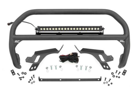 Nudge Bar w/ Tow Hooks 20 Inch Black DRL Single Row LED Ford Bronco Sport (21-24) Rough Country