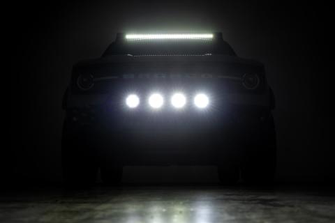Nudge Bar w/ Tow Hooks 20 Inch Black DRL Single Row LED Ford Bronco Sport (21-24) Rough Country