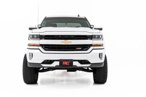 LED Ditch Light Kit 2in Black Pair Amber DRL Silverado/Sierra 1500 (14-18 &amp; Classic) Rough Country