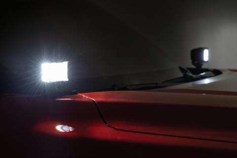 LED Light Kit Ditch Mount 2 Inch Black Pair Amber DRL Toyota Tundra (22-26) Rough Country