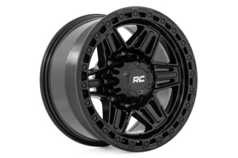 76 Series Wheel Simulated Bead Lock Gloss Black 17x9 5x4.5 +0mm Rough Country