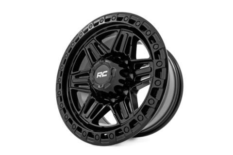 76 Series Wheel Simulated Bead Lock Gloss Black 17x9 5x4.5 +0mm Rough Country