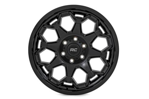 80 Series Wheel One-Piece Semi Gloss Black 20x10 5x5 -19mm Rough Country