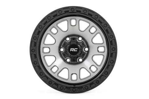 82 Series Wheel One-Piece Machined Semi Gloss Black 15x8 5x4.5 -19mm Rough Country
