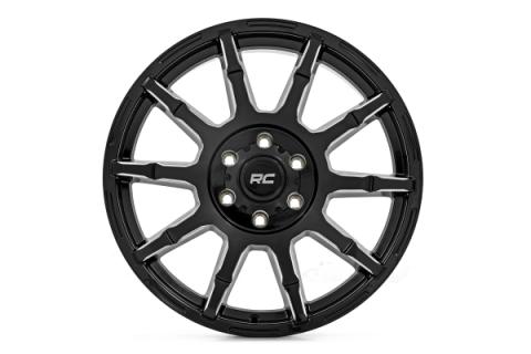 83 Series Wheel One-Piece Gloss Black 20x9 6x135 -12mm Rough Country