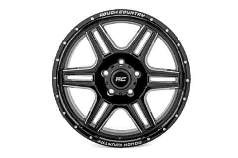 92 Series Wheel Machined One-Piece Gloss Black 18x9 5x5 +0mm Rough Country