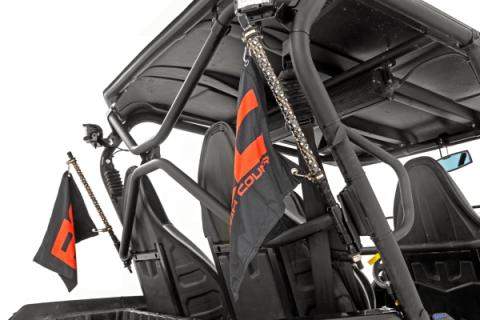 Whip Mount Cage 4 Foot Multl-Color LED Whip Pair Kawasaki Teryx4 800 Rough Country