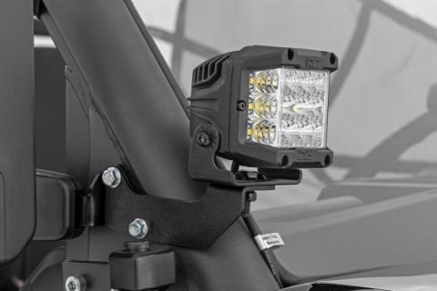 LED Light Kit Cage Mount 2 Inch Chrome Pair Wide Angle CFMOTO UFORCE 1000 Rough Country