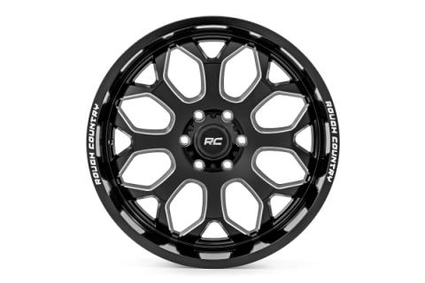 96 Series Wheel One-Piece Gloss Black 20x9 6x5.5 +0mm Rough Country